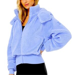 ALO foxy Sherpa jacket. Limited addition baby blue